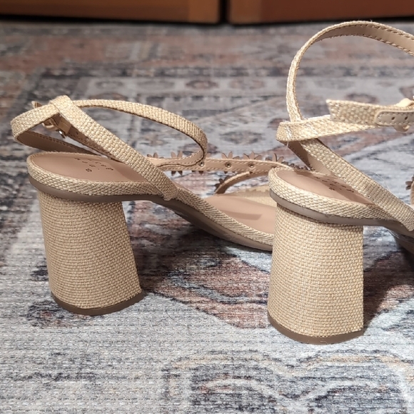 A New Day Women's Woven Tan Sandals With Flower Accented Straps - Picture 4 of 8